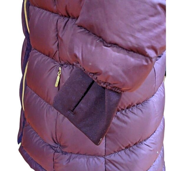 Athleta Women's Purple DownAbout Asymmetrical Zip Quilted Puffer Jacket Size XS - Picture 5 of 10